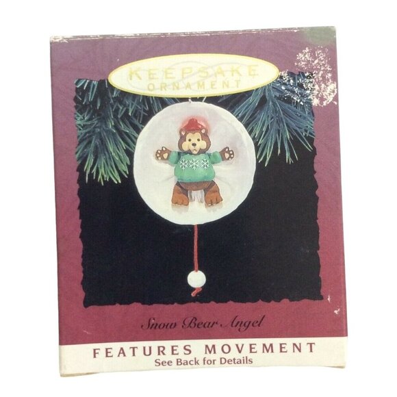 Hallmark Keepsake Ornament Snow Bear Angel 1993 With Movement Feature - Picture 4 of 6